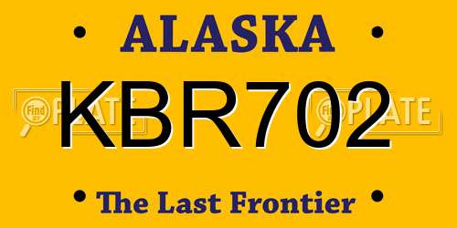 KBR702 Alaska License Plate