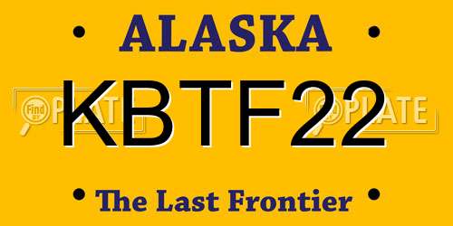 KBTF22 Alaska License Plate