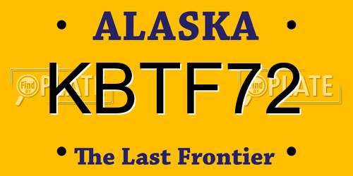 KBTF72 Alaska License Plate
