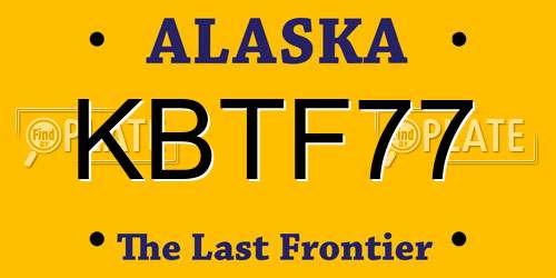 KBTF77 Alaska License Plate