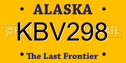 KBV298 Alaska License Plate
