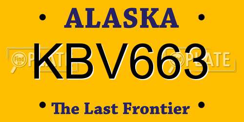 KBV663 Alaska License Plate