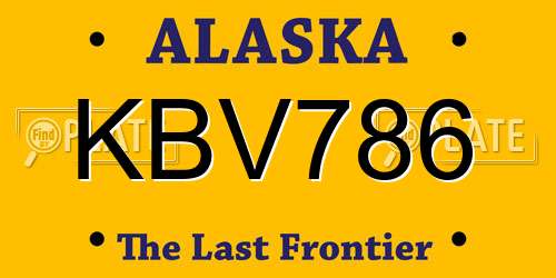 KBV786 Alaska License Plate