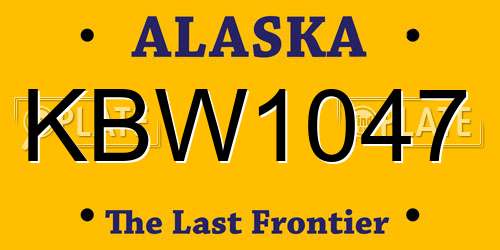 KBW1047 Alaska License Plate