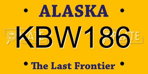 KBW186 Alaska License Plate