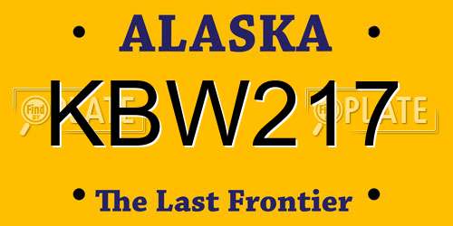 KBW217 Alaska License Plate