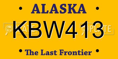 KBW413 Alaska License Plate
