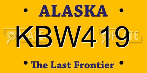 KBW419 Alaska License Plate