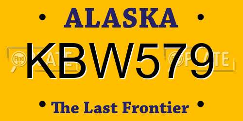 KBW579 Alaska License Plate