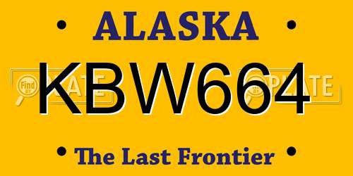 KBW664 Alaska License Plate