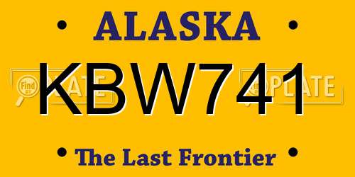 KBW741 Alaska License Plate