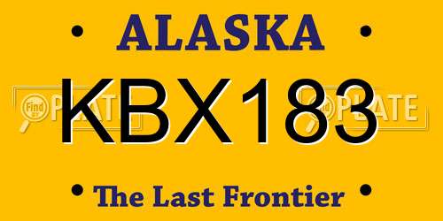 KBX183 Alaska License Plate