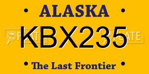 KBX235 Alaska License Plate