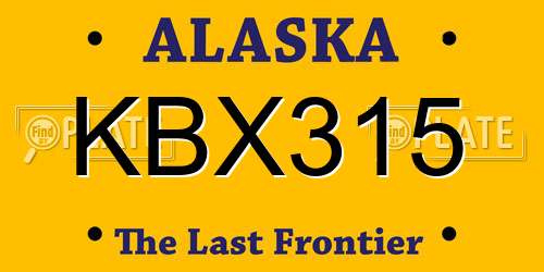 KBX315 Alaska License Plate