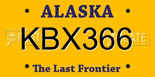 KBX366 Alaska License Plate