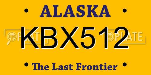 KBX512 Alaska License Plate