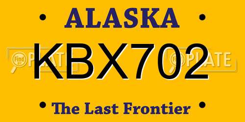 KBX702 Alaska License Plate