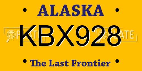 KBX928 Alaska License Plate