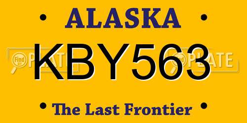 KBY563 Alaska License Plate
