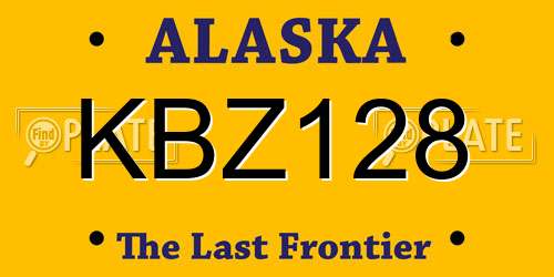 KBZ128 Alaska License Plate