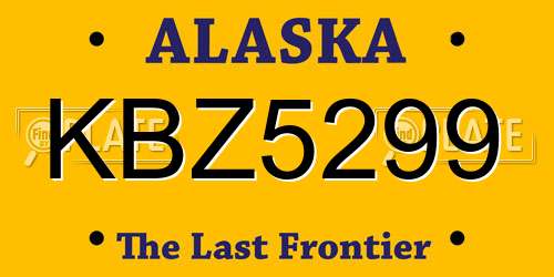 KBZ5299 Alaska License Plate
