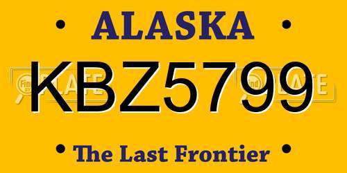 KBZ5799 Alaska License Plate