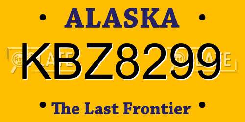 KBZ8299 Alaska License Plate