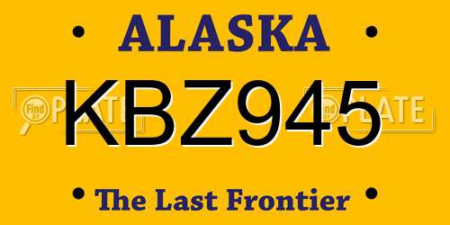 KBZ945 Alaska License Plate