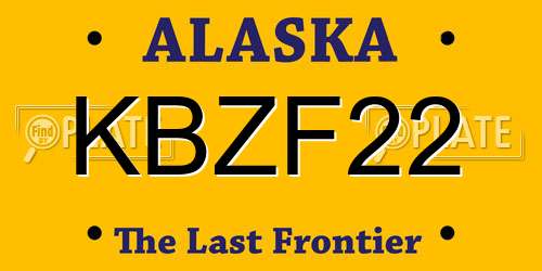 KBZF22 Alaska License Plate