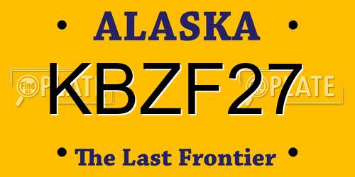 KBZF27 Alaska License Plate