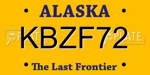 KBZF72 Alaska License Plate
