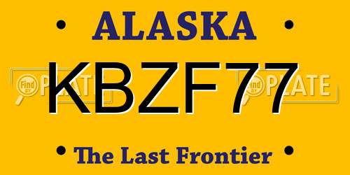 KBZF77 Alaska License Plate