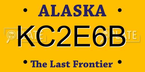 KC2E6B Alaska License Plate