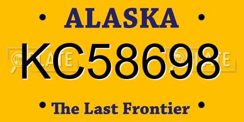 KC58698 Alaska License Plate