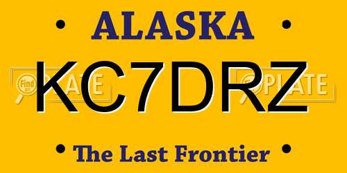 KC7DRZ Alaska License Plate