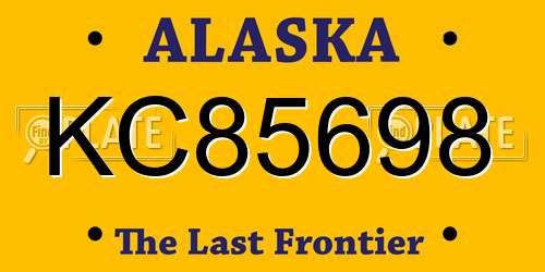 KC85698 Alaska License Plate
