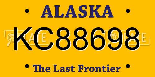 KC88698 Alaska License Plate