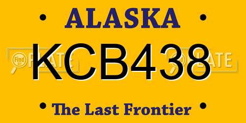 KCB438 Alaska License Plate