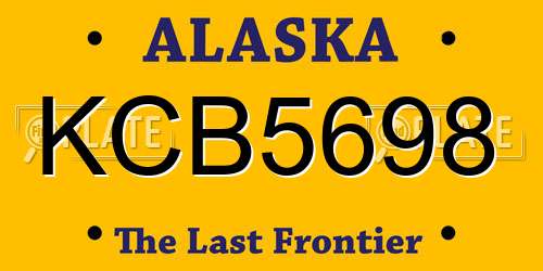KCB5698 Alaska License Plate