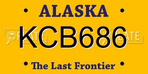 KCB686 Alaska License Plate