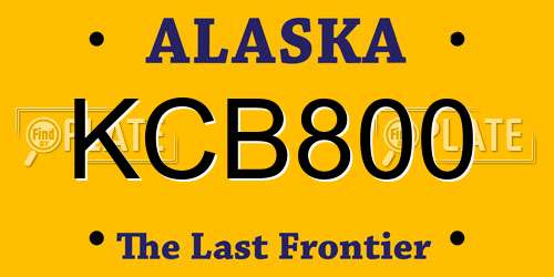 KCB800 Alaska License Plate