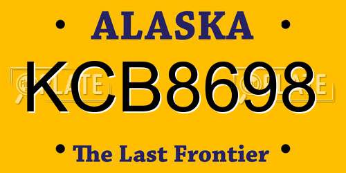 KCB8698 Alaska License Plate
