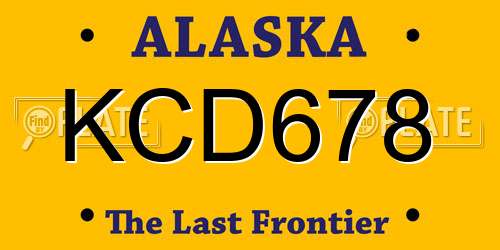KCD678 Alaska License Plate
