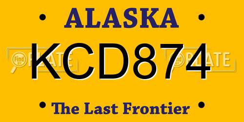 KCD874 Alaska License Plate