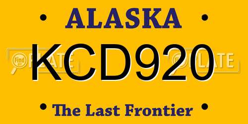 KCD920 Alaska License Plate