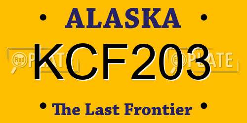KCF203 Alaska License Plate