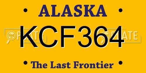KCF364 Alaska License Plate
