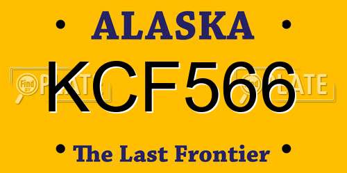 KCF566 Alaska License Plate