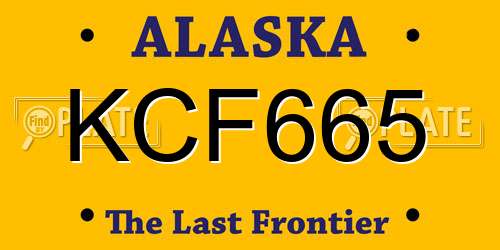 KCF665 Alaska License Plate