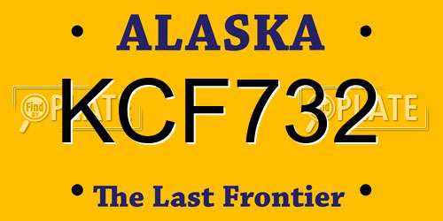 KCF732 Alaska License Plate